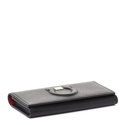 Salvatore Ferragamo Calfskin City Wallet On Chain Black 4 of 7
