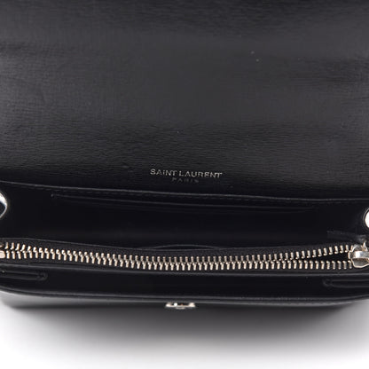 Saint Laurent Calfskin Monogram Sunset Chain Wallet Black 5 of 12