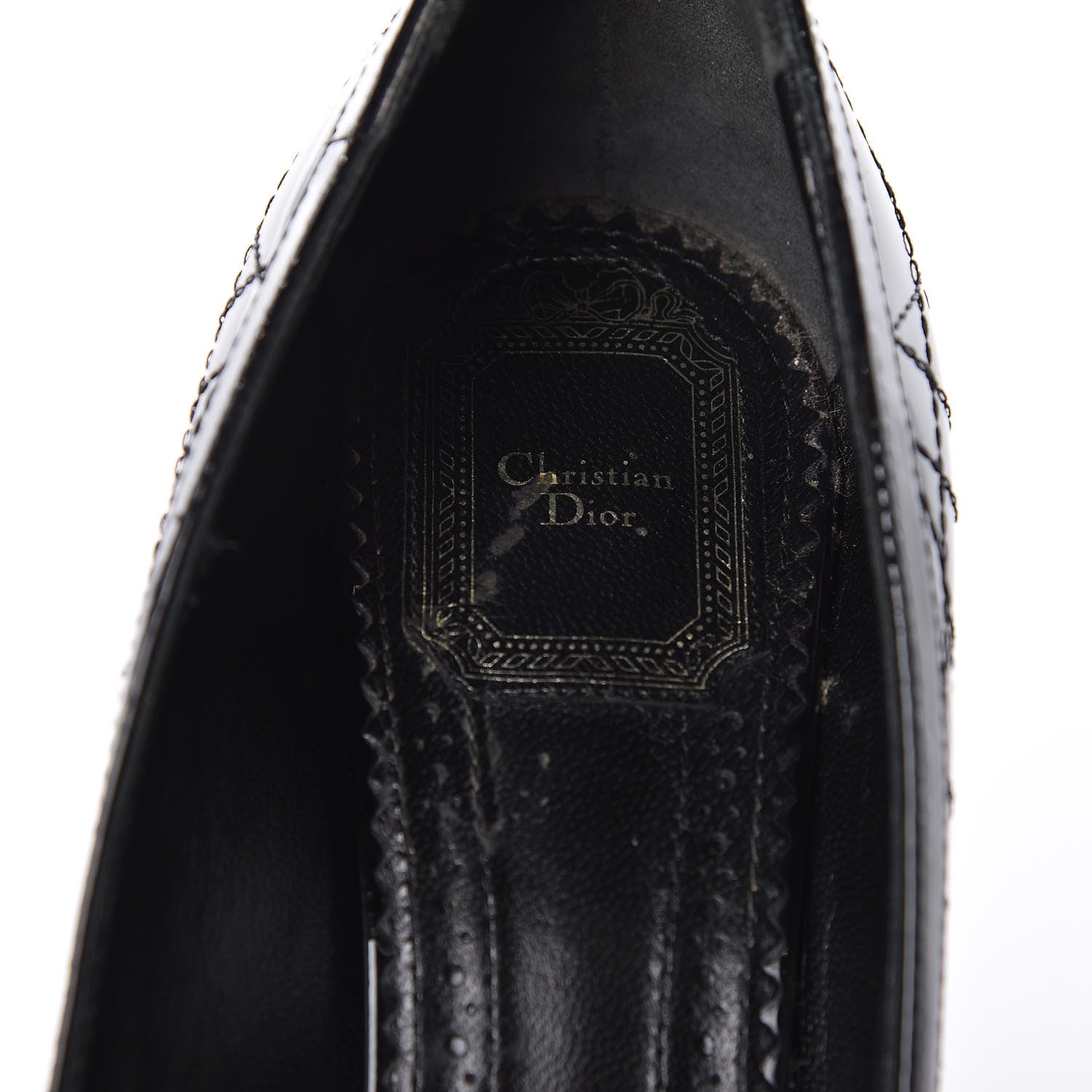 Christian Dior Patent Cannage Bow2 Peep Toe Pumps 39 Black 12 of 18