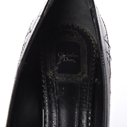 Christian Dior Patent Cannage Bow2 Peep Toe Pumps 39 Black 12 of 18