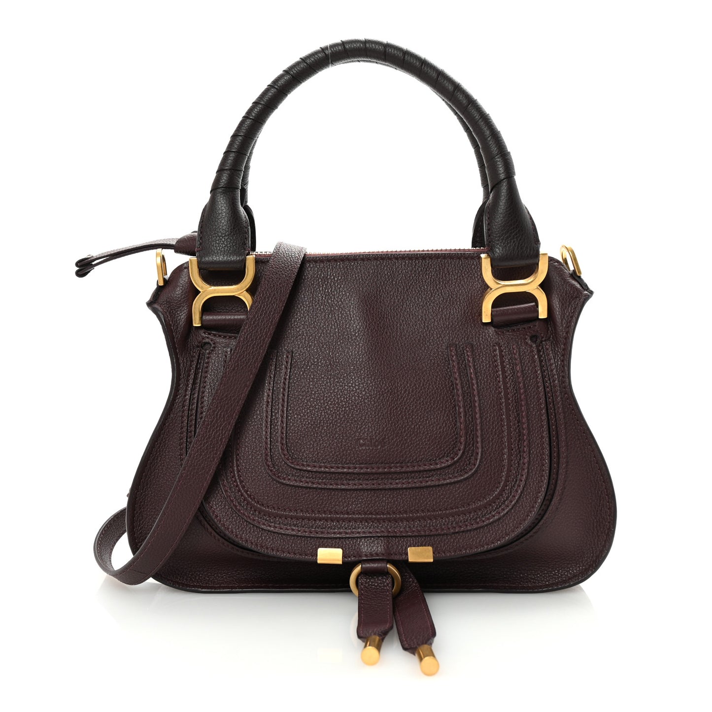 Calfskin Small Marcie Satchel Deep Violine