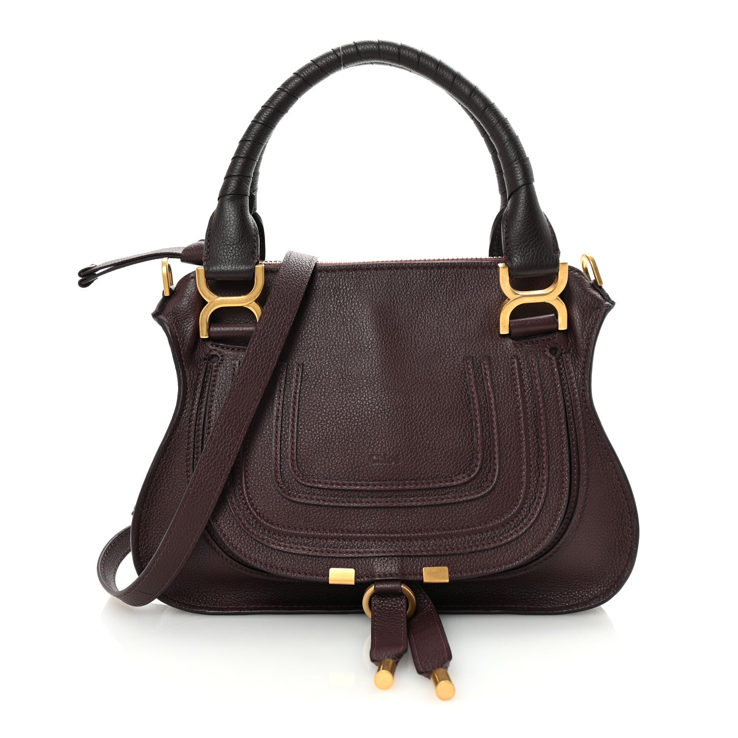 Chloe Calfskin Small Marcie Satchel Deep Violine 1 of 9