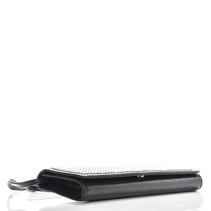 Saint Laurent Glossed Calfskin Crystal Fetiche Clutch Nero Black 4 of 7