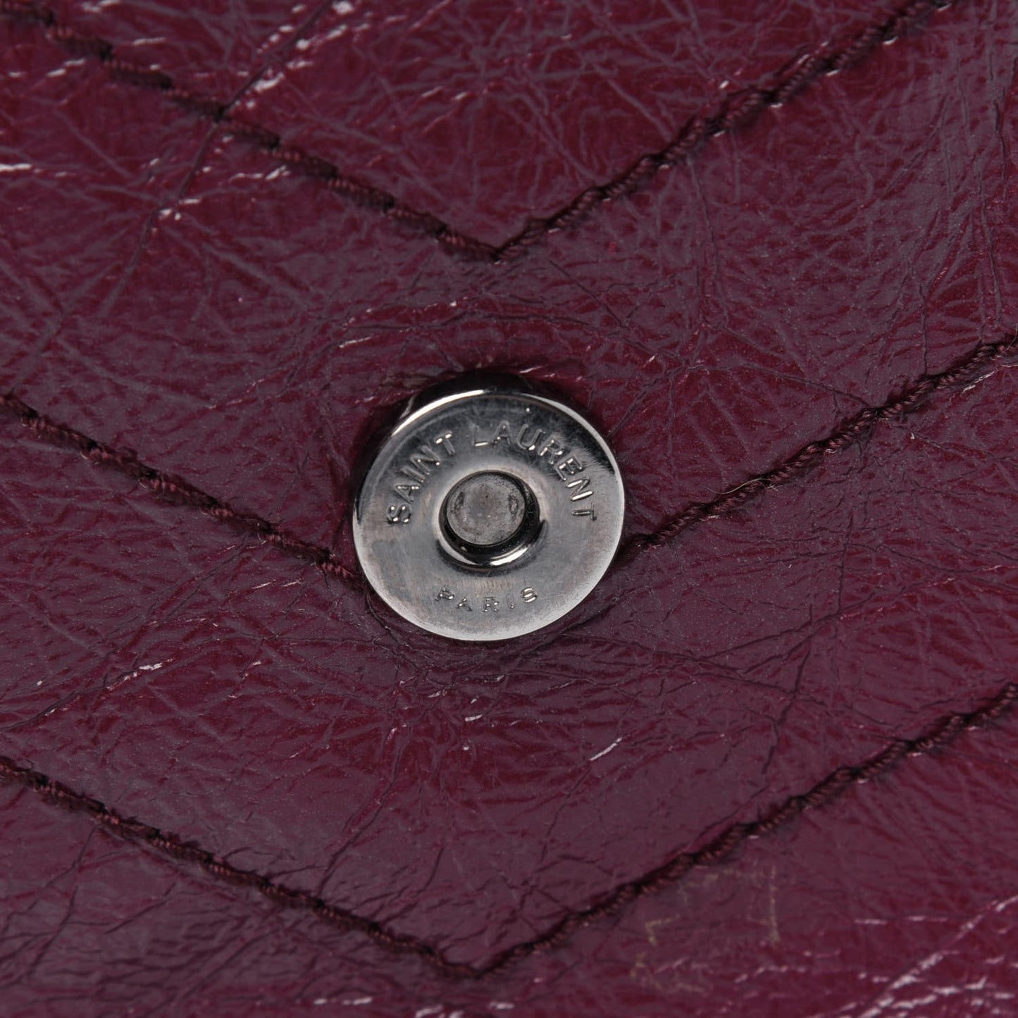 Crinkled Calfskin Matelasse Monogram Medium Niki Chain Satchel Burgundy