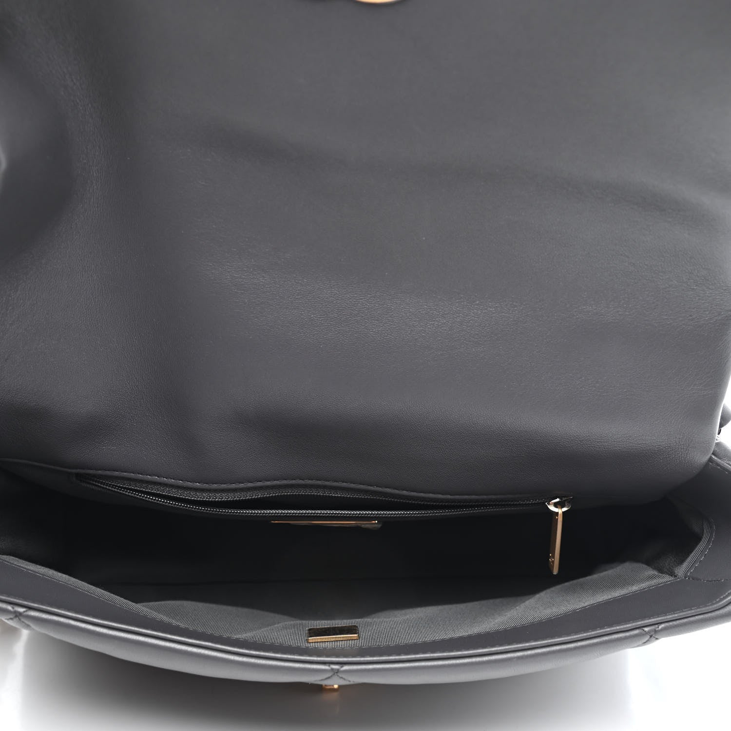 Chanel Lambskin Quilted Large Chanel 19 Flap Dark Grey 4 of 4