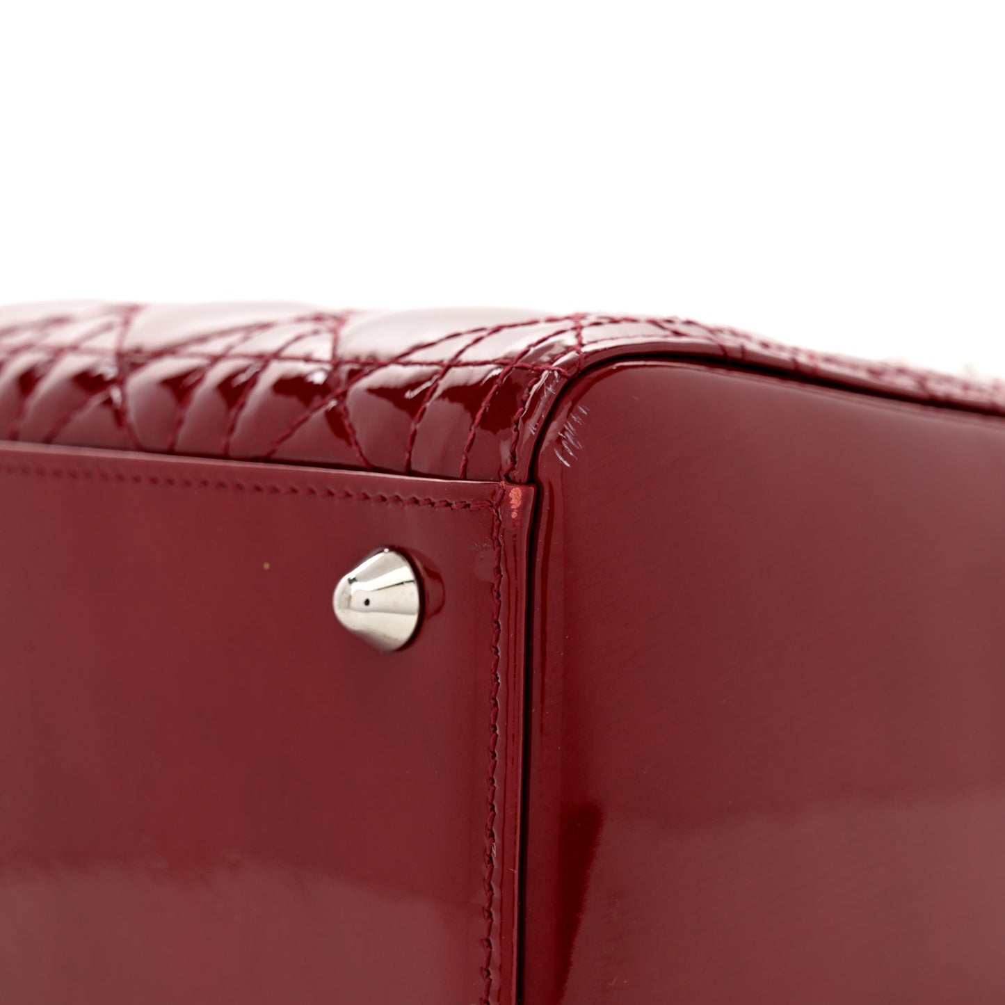 Patent Cannage Large Lady Dior Red