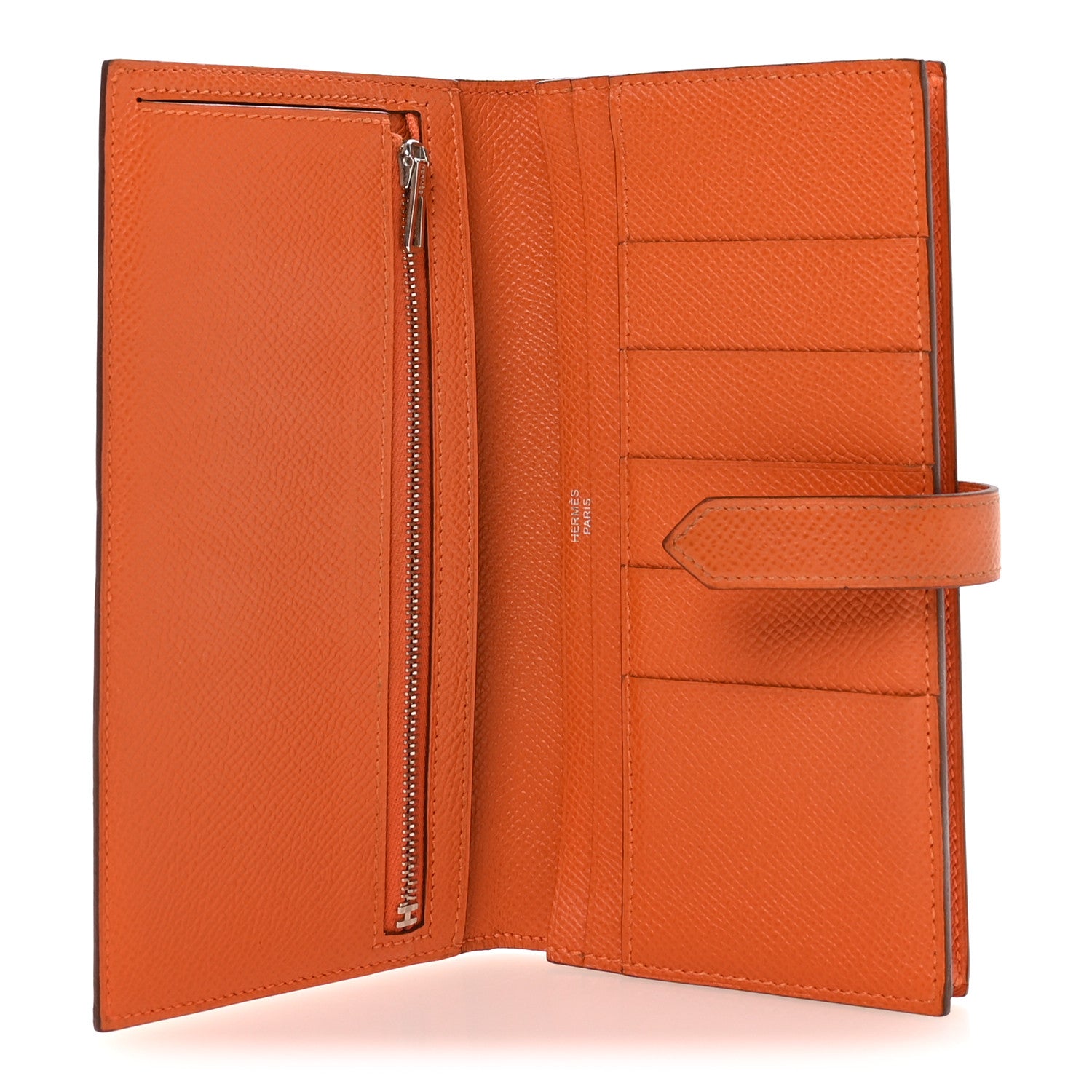 Hermes Epsom Bearn Gusset Wallet Orange 5 of 8