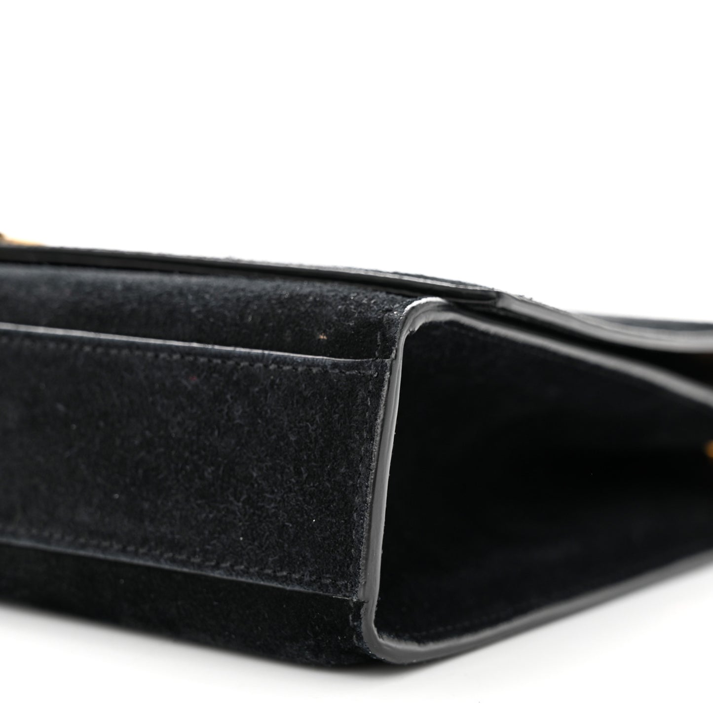 Suede Medium Classic Monogram Kate Tassel Satchel Black