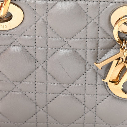 Christian Dior Metallic Lambskin Cannage Mini Lady Dior Grey 13 of 17