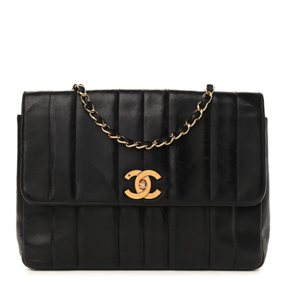 Chanel Lambskin Vertical Quilted Medium Single Flap Black 1 of 16