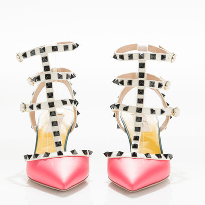 Valentino Garavani Nappa Rockstud Ankle Strap Low Heel Pumps 38.5 Multicolor 2 of 7