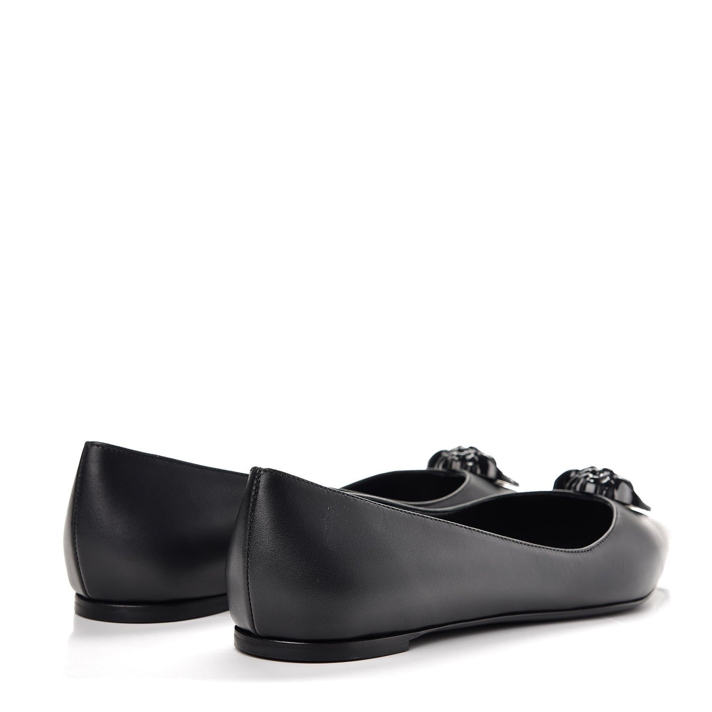 Calfskin Palazzo Ballerina Flats 39.5 Black
