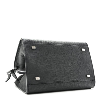 The Row Grained Calfskin Soft Margaux 10 Bag Black 4 of 12