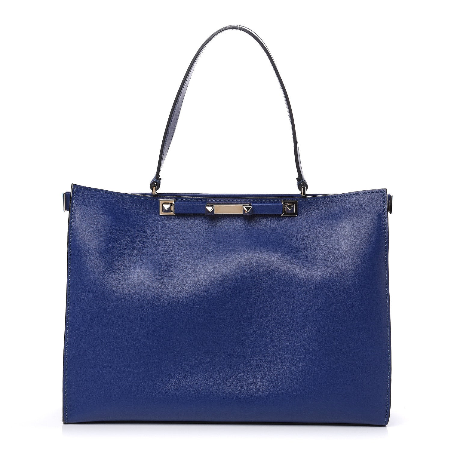 Valentino Garavani Calfskin Rockstud Frame Bag Blue 1 of 13