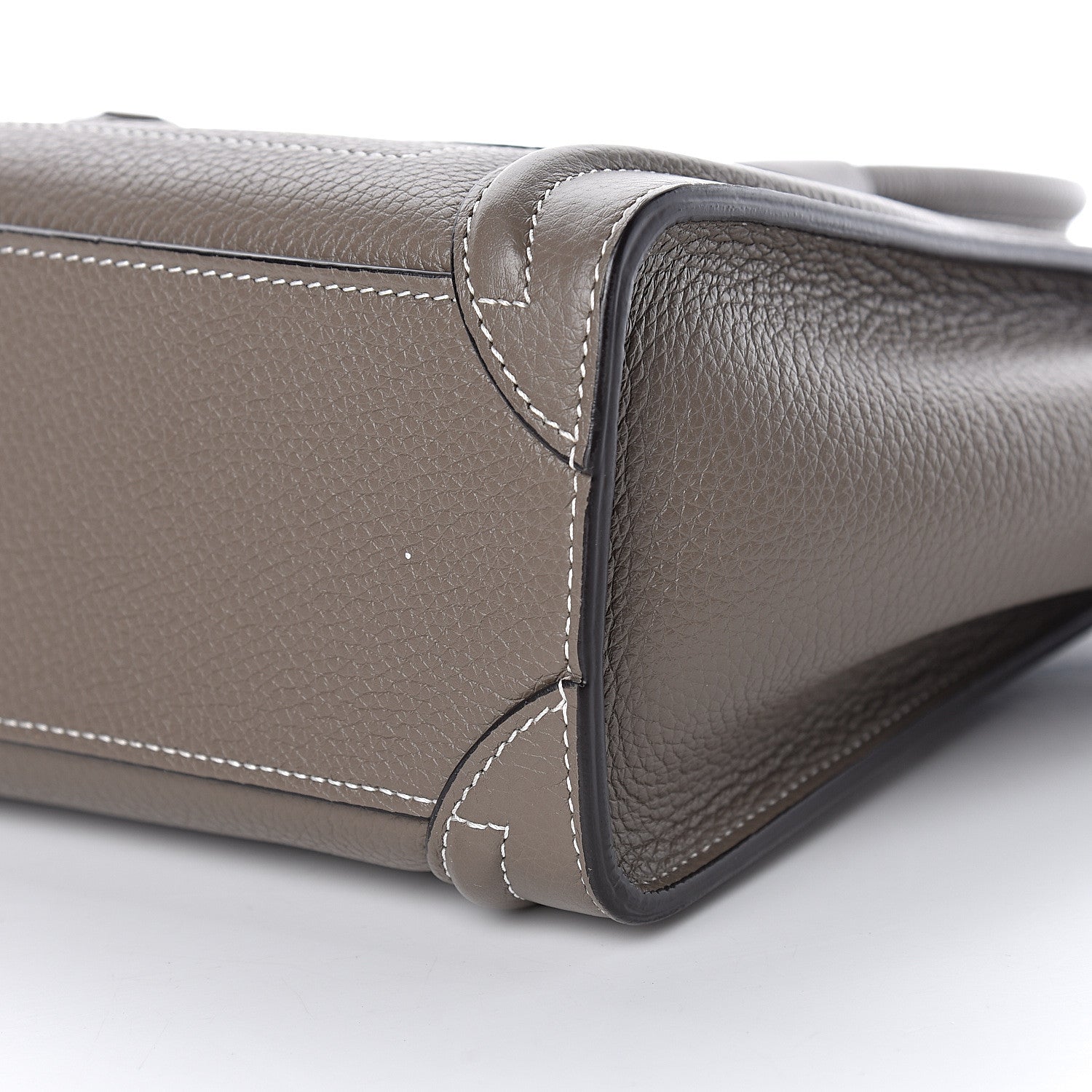 Celine Drummed Calfskin Nano Luggage Souris 10 of 12