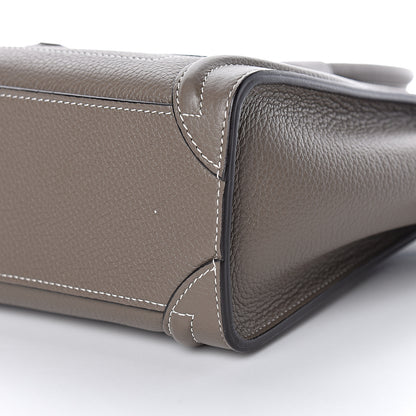 Celine Drummed Calfskin Nano Luggage Souris 10 of 12