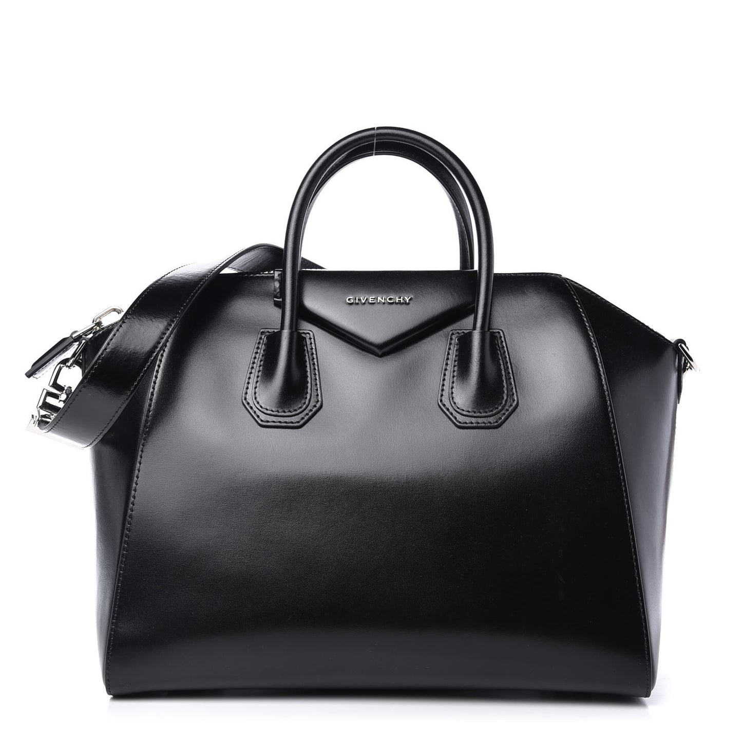 Shiny Lord Calfskin Medium Antigona Black