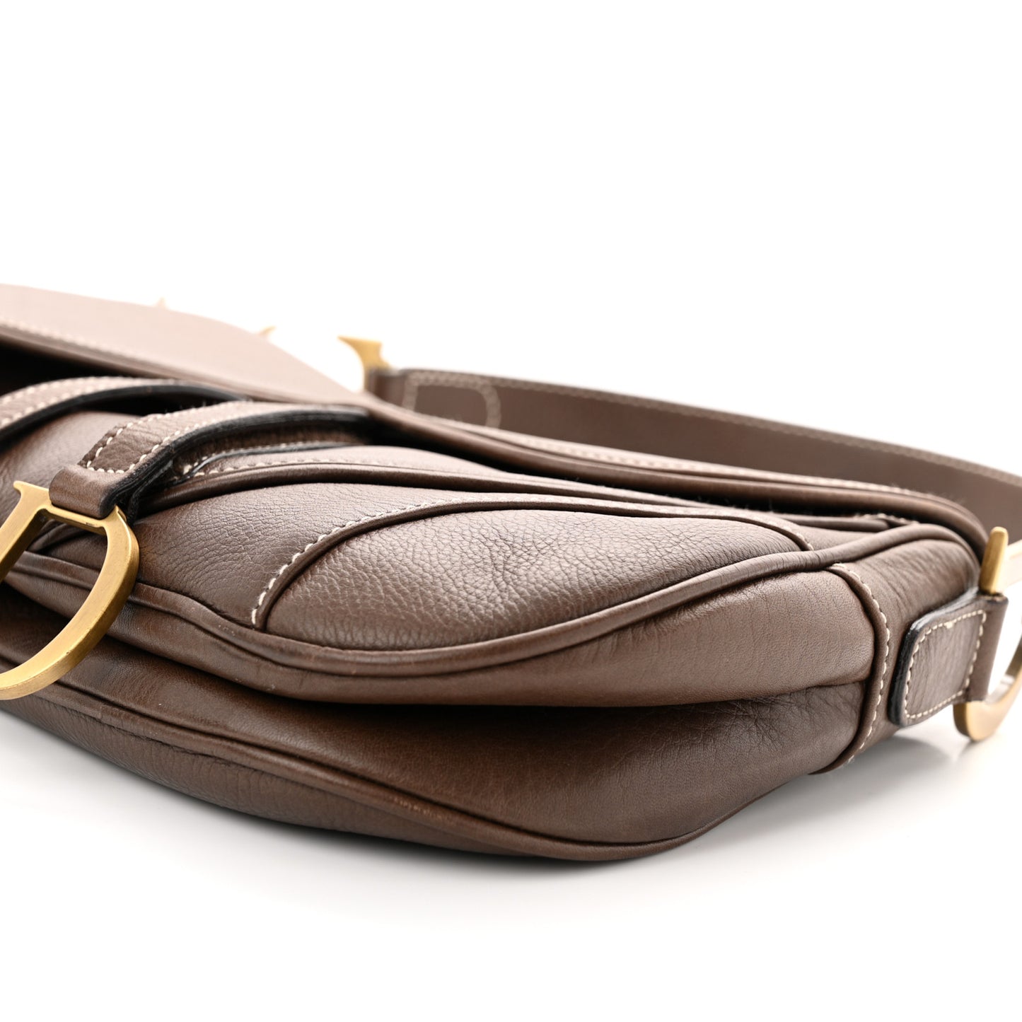 Calfskin Double Saddle Bag Brown