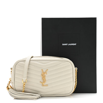 Saint Laurent Grain De Poudre Matelasse Monogram Mini Lou Camera Bag Crema Soft 12 of 12