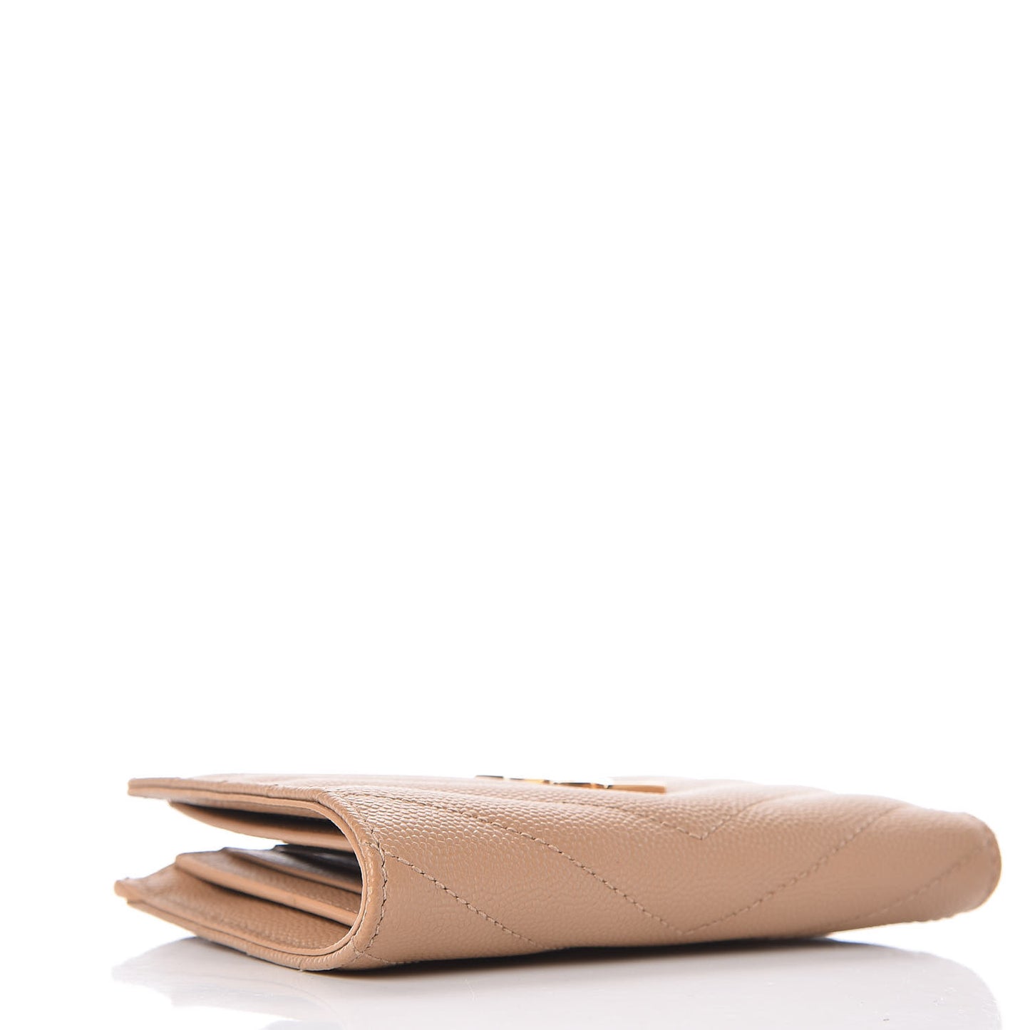 Grain De Poudre Matelasse Chevron Monogram Zipped Two-Part Wallet Cork
