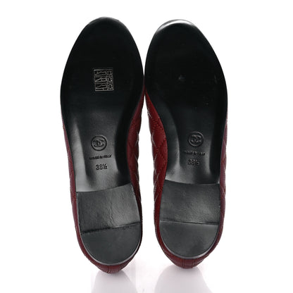 Chanel Caviar Quilted CC Cap Toe Ballerina Flats 38.5 Red 5 of 9
