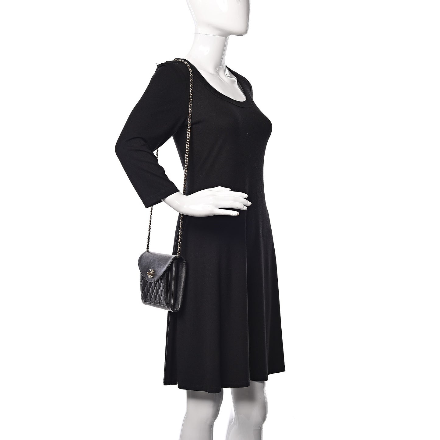 Calfskin Quilted Smart Pocket Crossbody Bag Black
