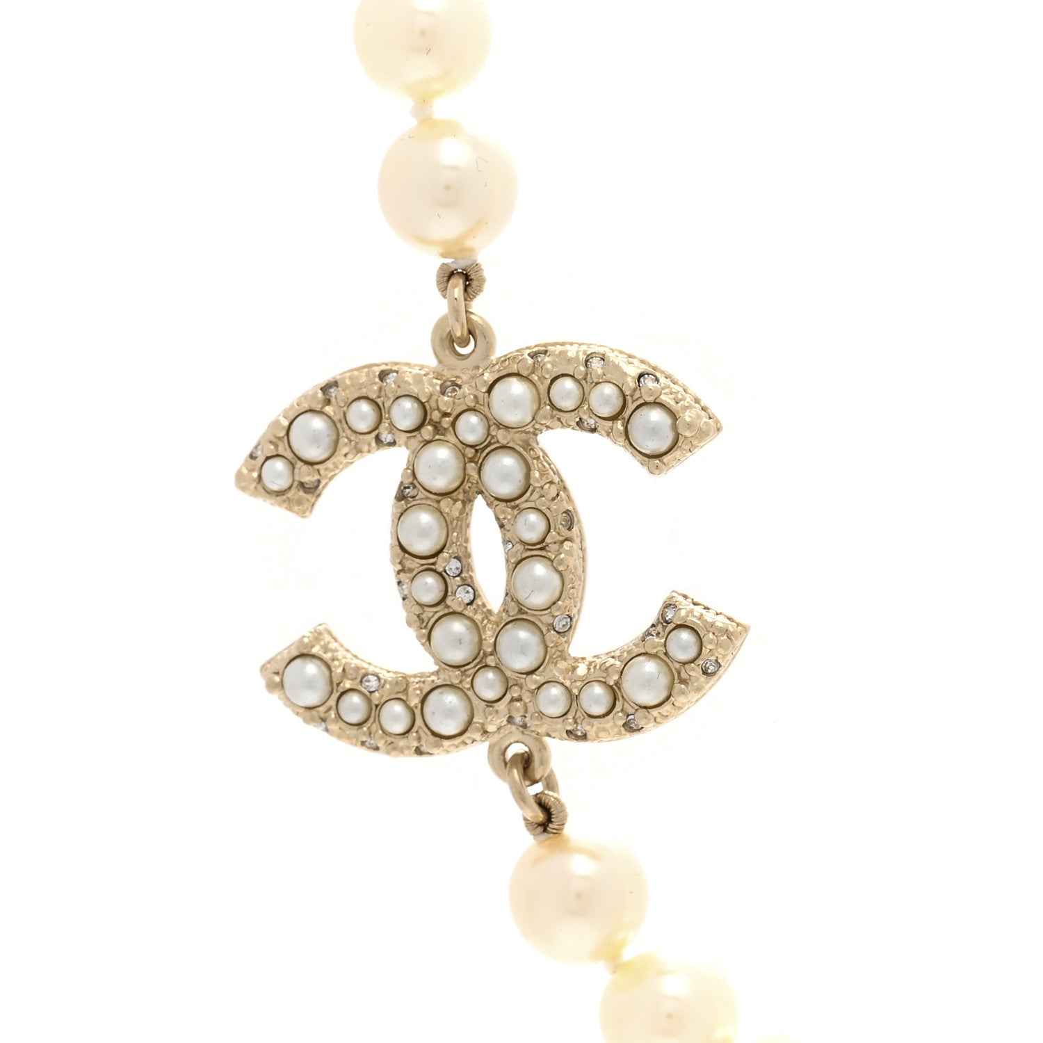 Chanel Pearl CC 100th Anniversary Necklace Light Gold 4 of 7