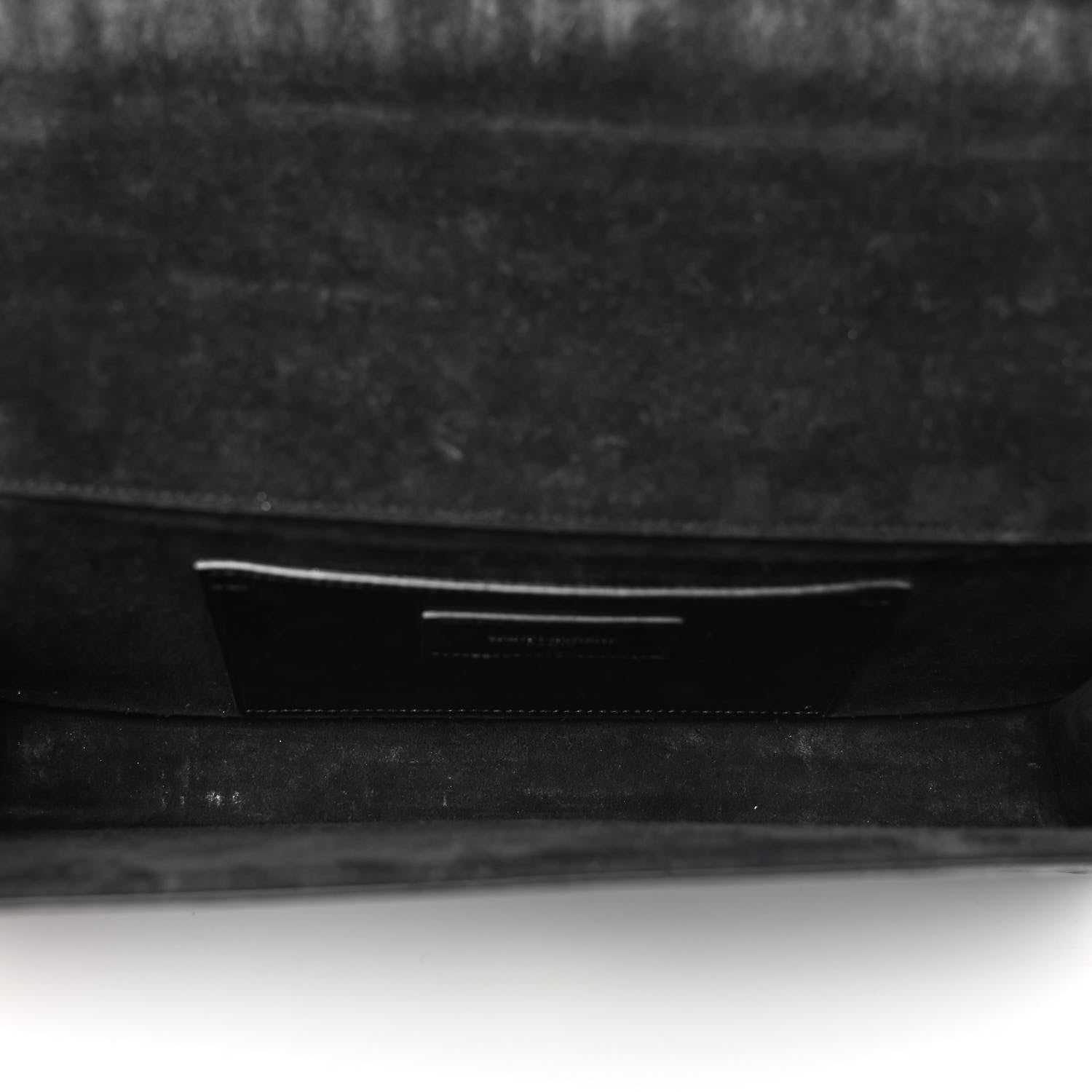 Saint Laurent Calfskin Crocodile Embossed Classic Monogram Tassel Clutch Black 5 of 10