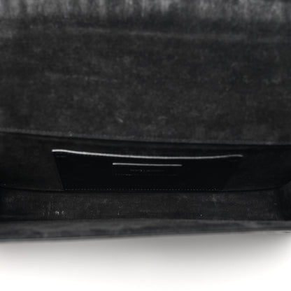 Saint Laurent Calfskin Crocodile Embossed Classic Monogram Tassel Clutch Black 5 of 10