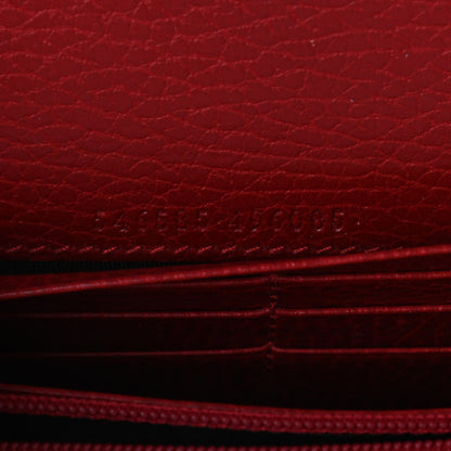 Gucci Dollar Calfskin Petite GG Marmont Wallet Chain Bag Hibiscus Red 5 of 10