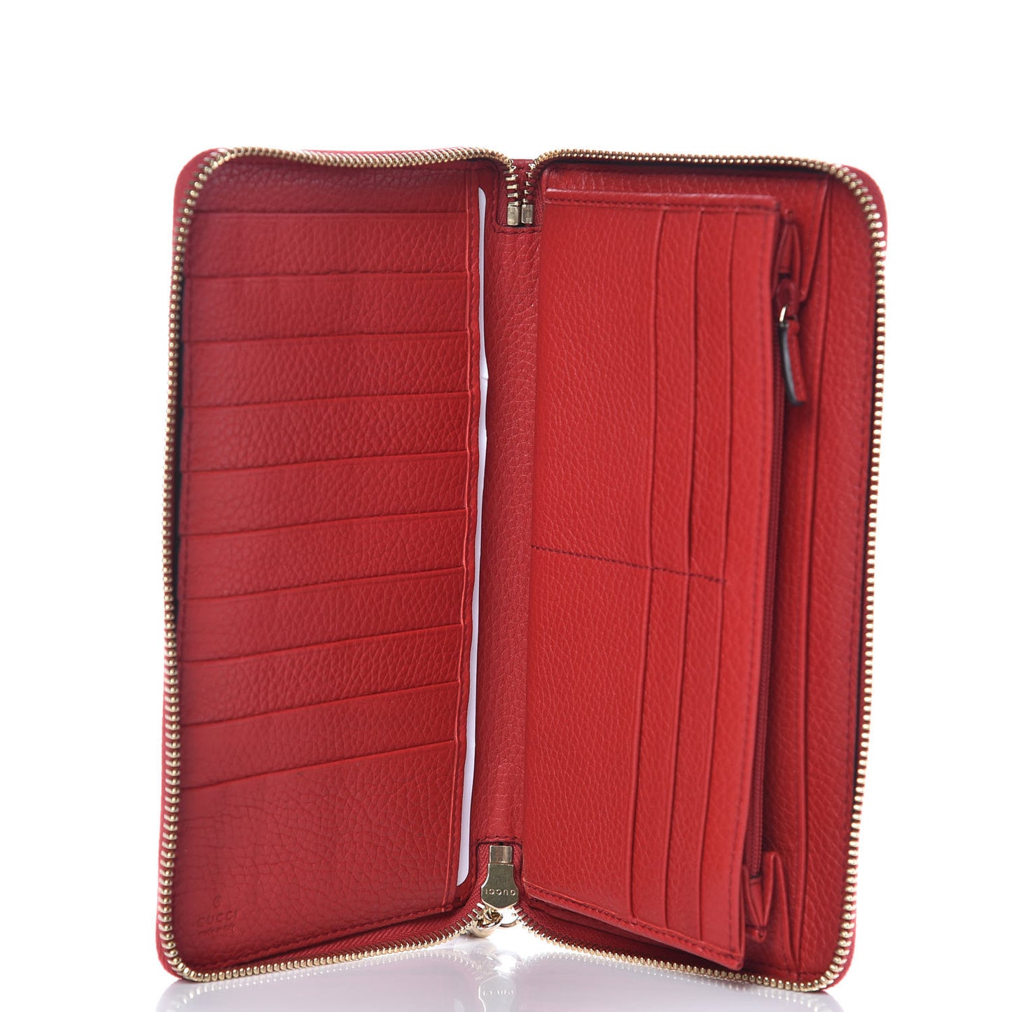 Pebbled Calfskin Soho Zip Around Wallet Vibrant Red