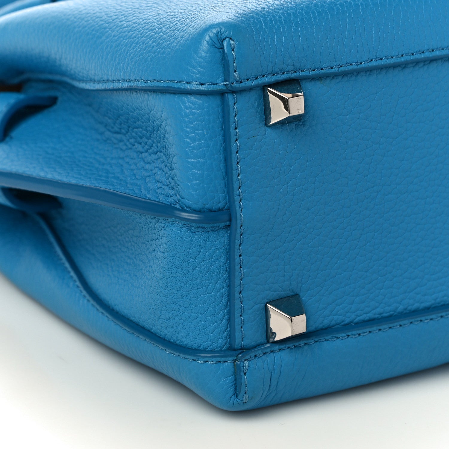 MCM Grained Calfskin Mini Milla Tote Sky Blue 7 of 8