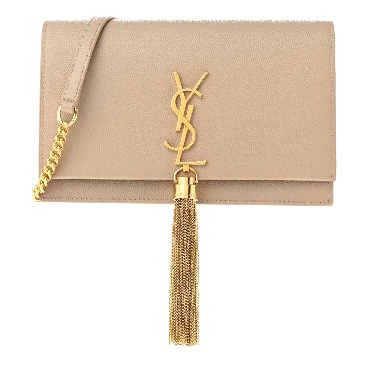 Grain De Poudre Classic Monogram Kate Tassel Chain Wallet Dark Beige