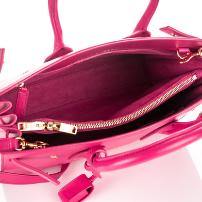Saint Laurent Calfskin Small Sac De Jour Lipstick Fuchsia 5 of 7