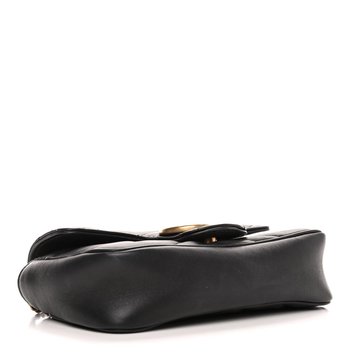 Calfskin Matelasse Super Mini GG Marmont Shoulder Bag Black