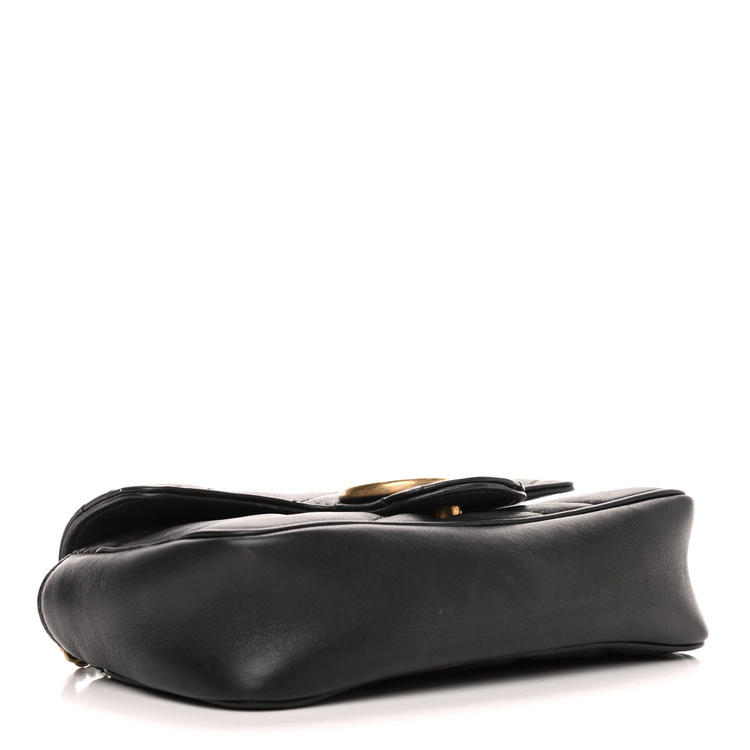 Gucci Calfskin Matelasse Super Mini GG Marmont Shoulder Bag Black 3 of 4