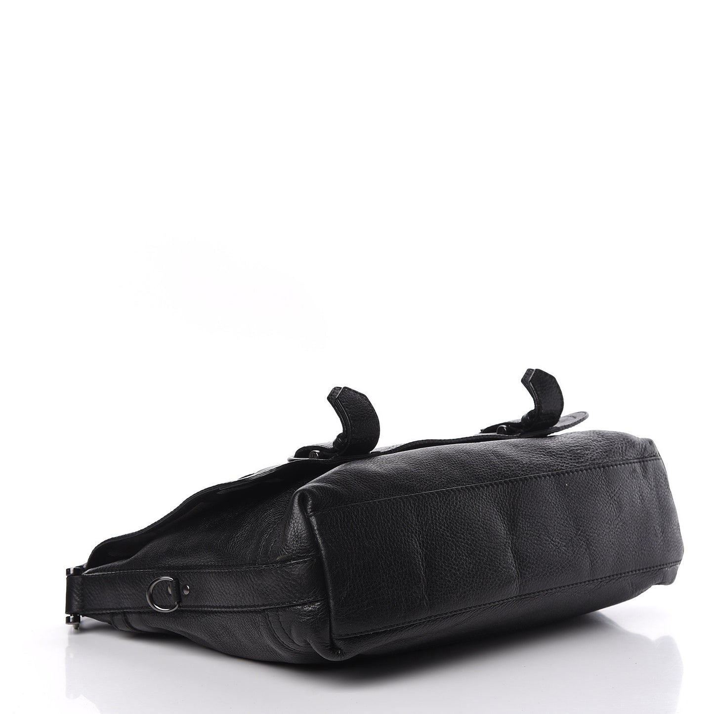 Grainy Calfskin Messenger Bag Black