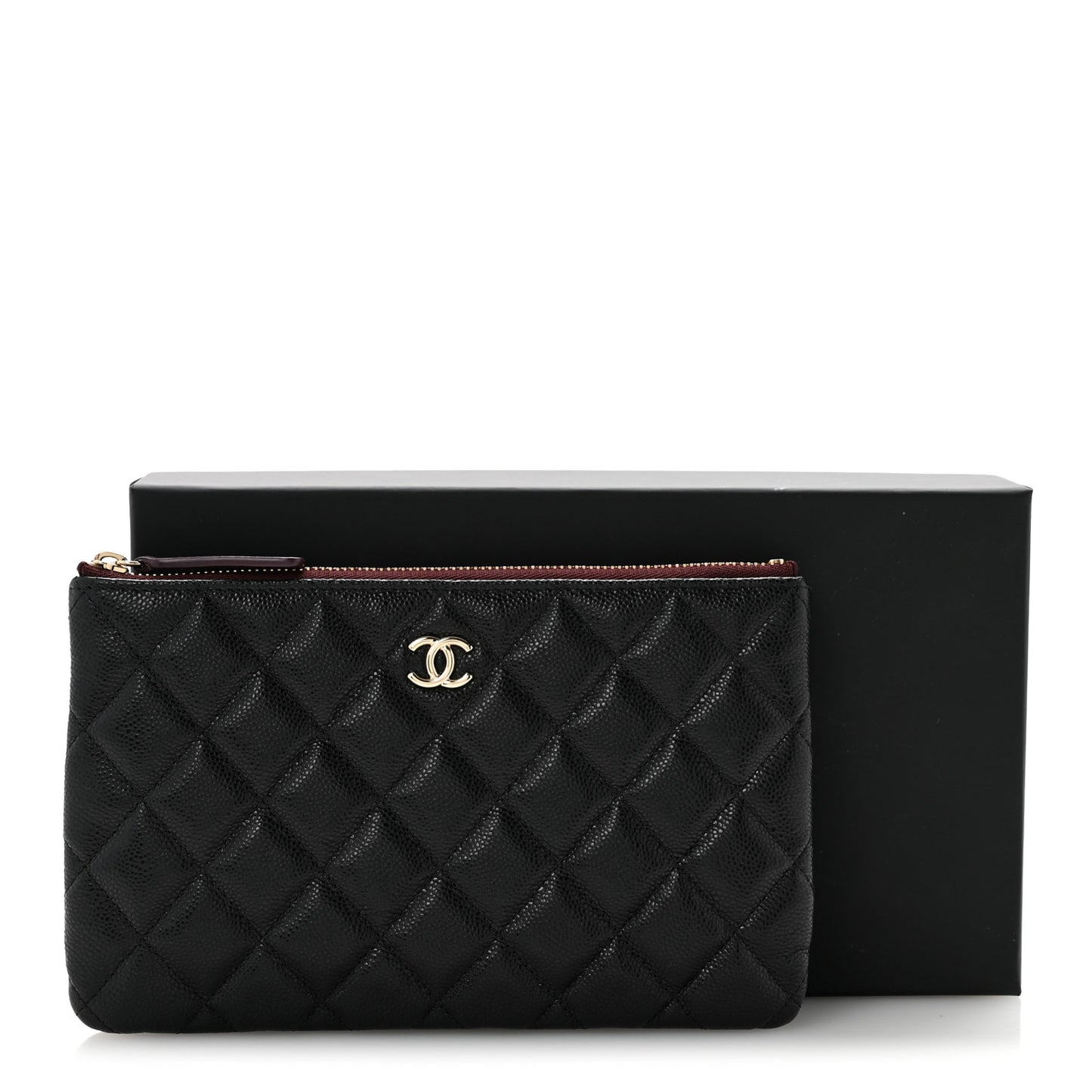 Caviar Quilted Cosmetic Case Black