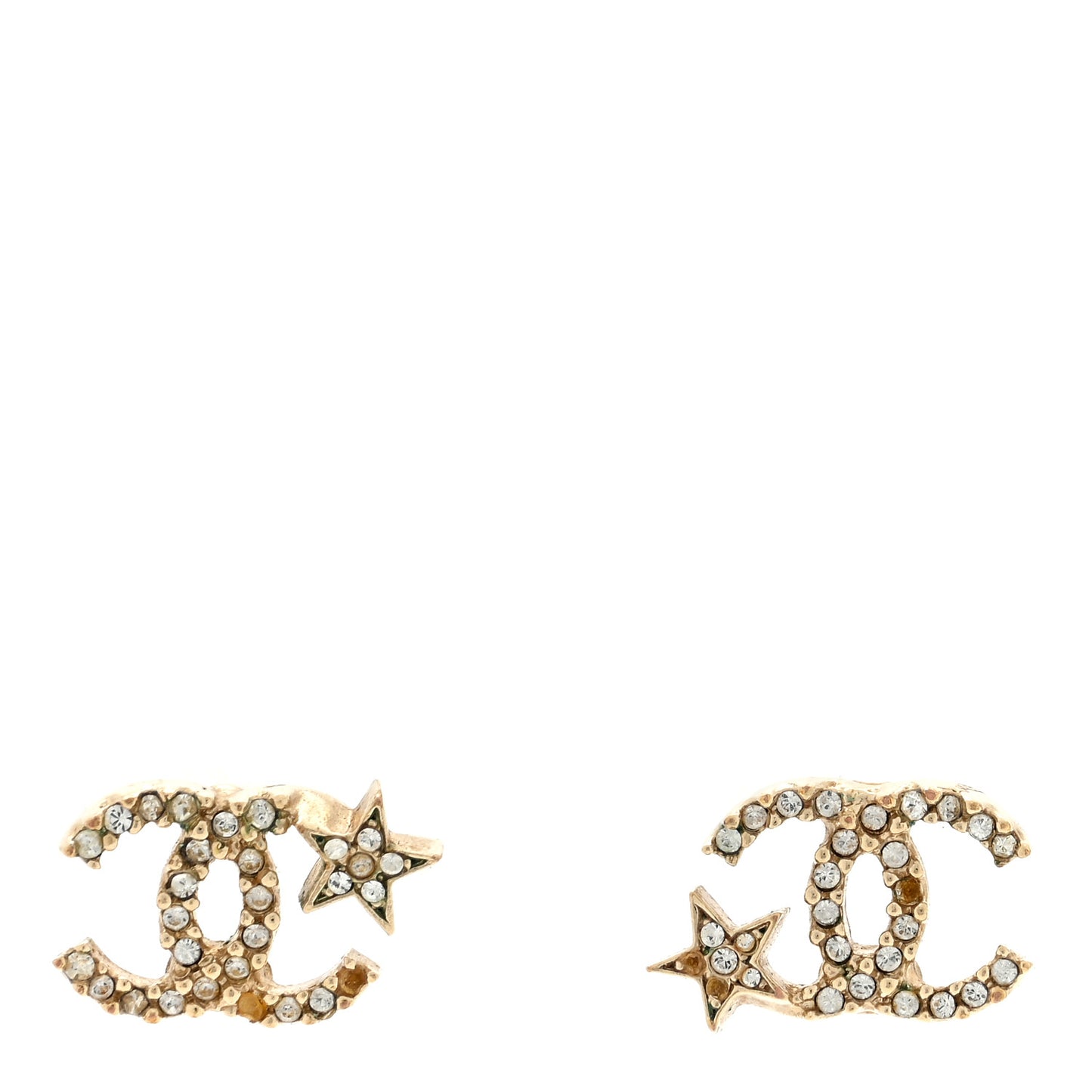 Crystal CC Star Earrings Silver