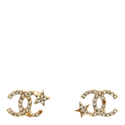 Chanel Crystal CC Star Earrings Silver 1 of 4