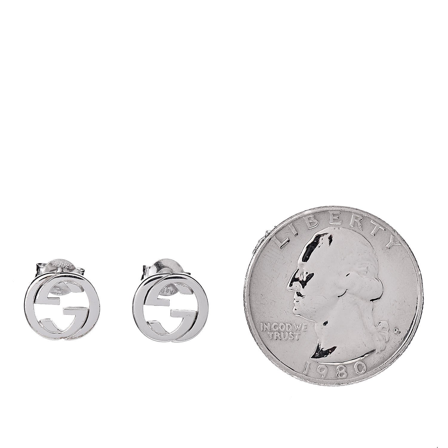 Gucci Sterling Silver Interlocking GG Stud Earrings 2 of 5
