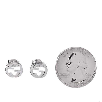 Gucci Sterling Silver Interlocking GG Stud Earrings 2 of 5