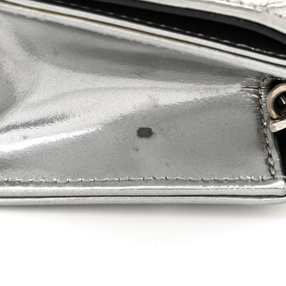 Christian Dior Metallic Patent Micro-Cannage Baby Diorama Flap Bag Silver 11 of 14