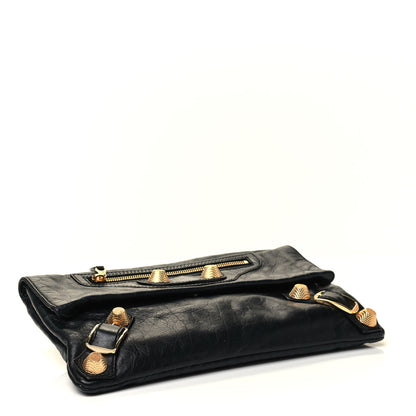 Balenciaga Agneau Giant 21 Gold Hardware Envelope Clutch Black 3 of 4