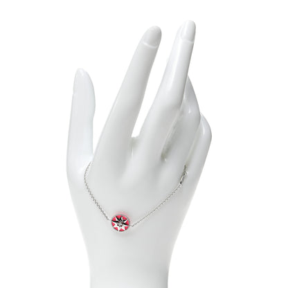 Christian Dior 18K White Gold Diamond Enamel Rose Des Vents Bracelet Pink 2 of 7
