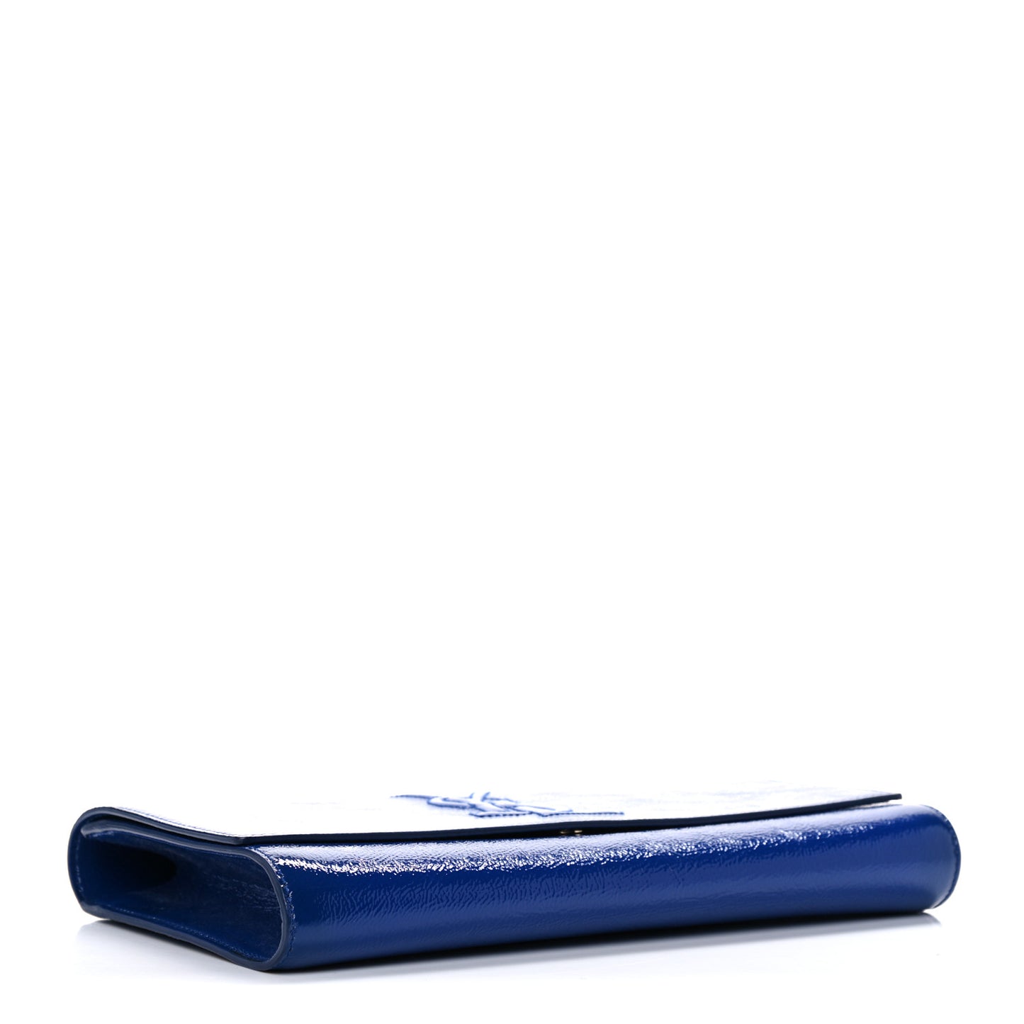 Textured Patent Monogram Large Belle De Jour Clutch Royal Blue