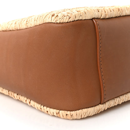Saint Laurent Raffia Calfskin Le 5 A 7 Baby Hobo  Natural Brick 10 of 12