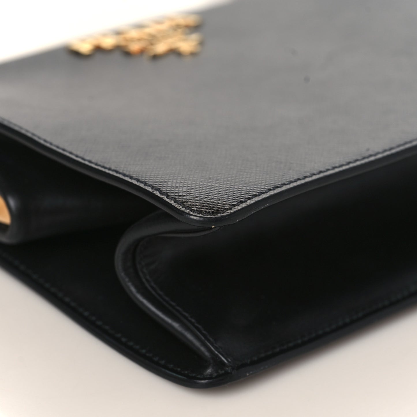 Saffiano City Calfskin Light Frame Bag Black