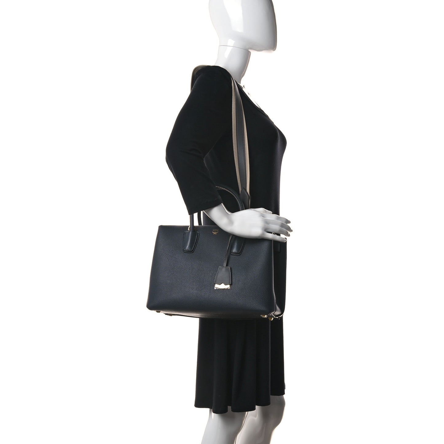 Grained Calfskin Medium Milla Tote Phantom Grey