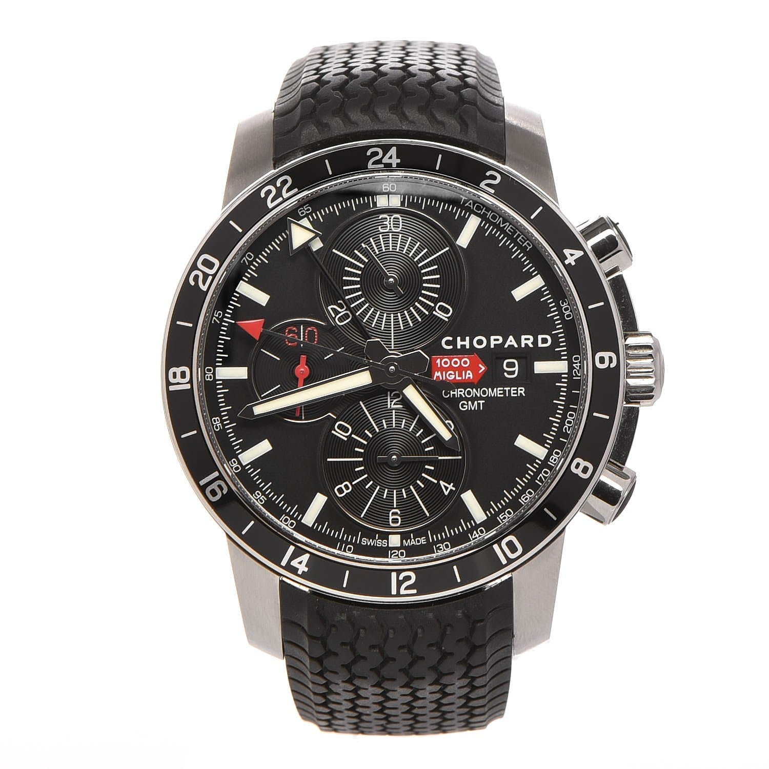Chopard Stainless Steel Rubber 42mm Mille Miglia Chronograph Automatic Watch Black 1 of 8